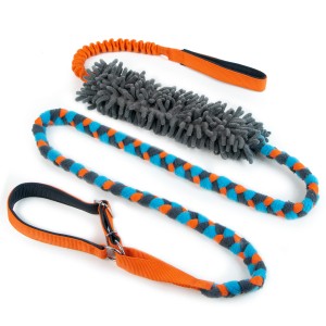 Braided agility leash with mop and bungee CREATOR