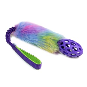 Faux fur bungee with JW Pet Hol-EE Football CREATOR