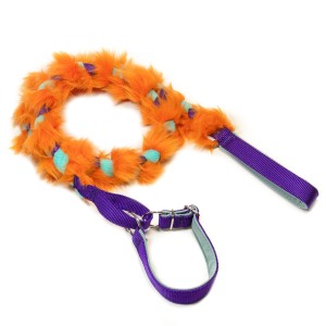 Braided agility leash with faux fur CREATOR
