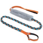Braided agility leash with faux fur and bungee